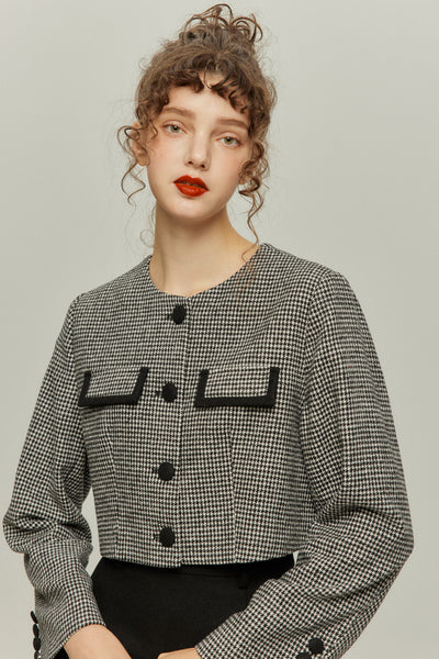 《ペイントパーティー》チェックパターンジャケット-Black