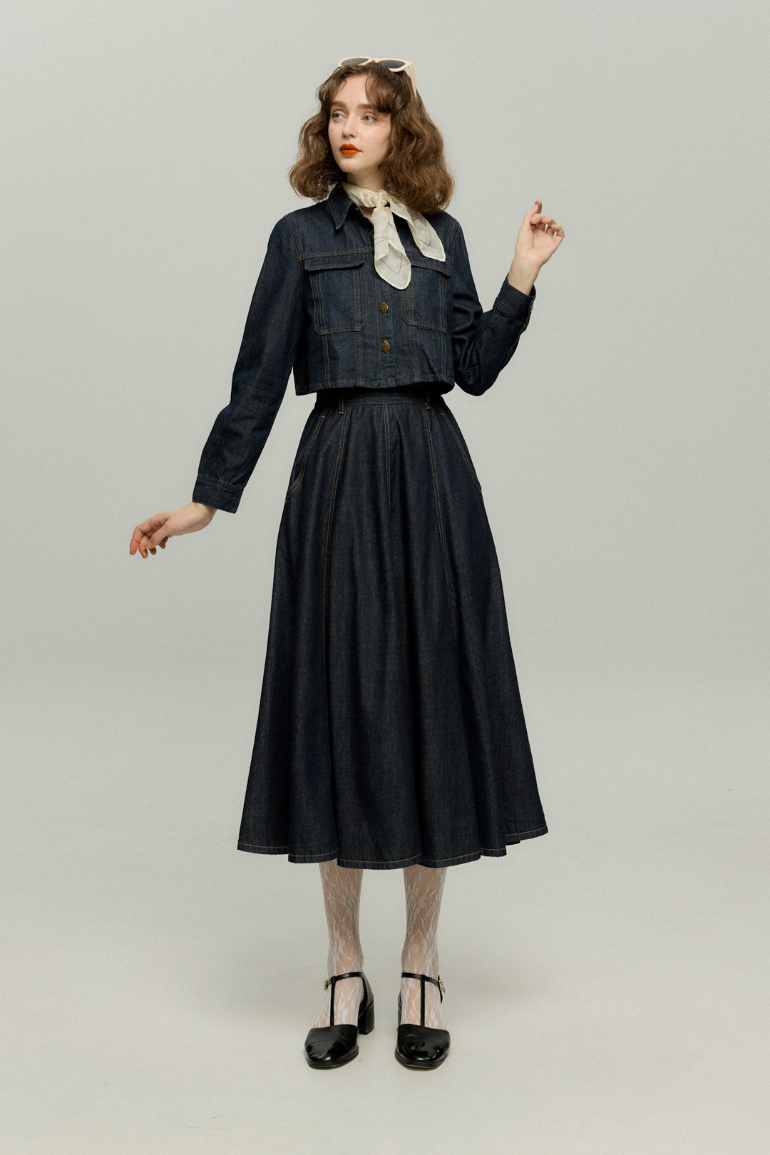 Tnewties もうひとつのダイアリー　クロップドデニムジャケット もうひとつのダイアリー》デニムジャケット-Navy – Tnewties