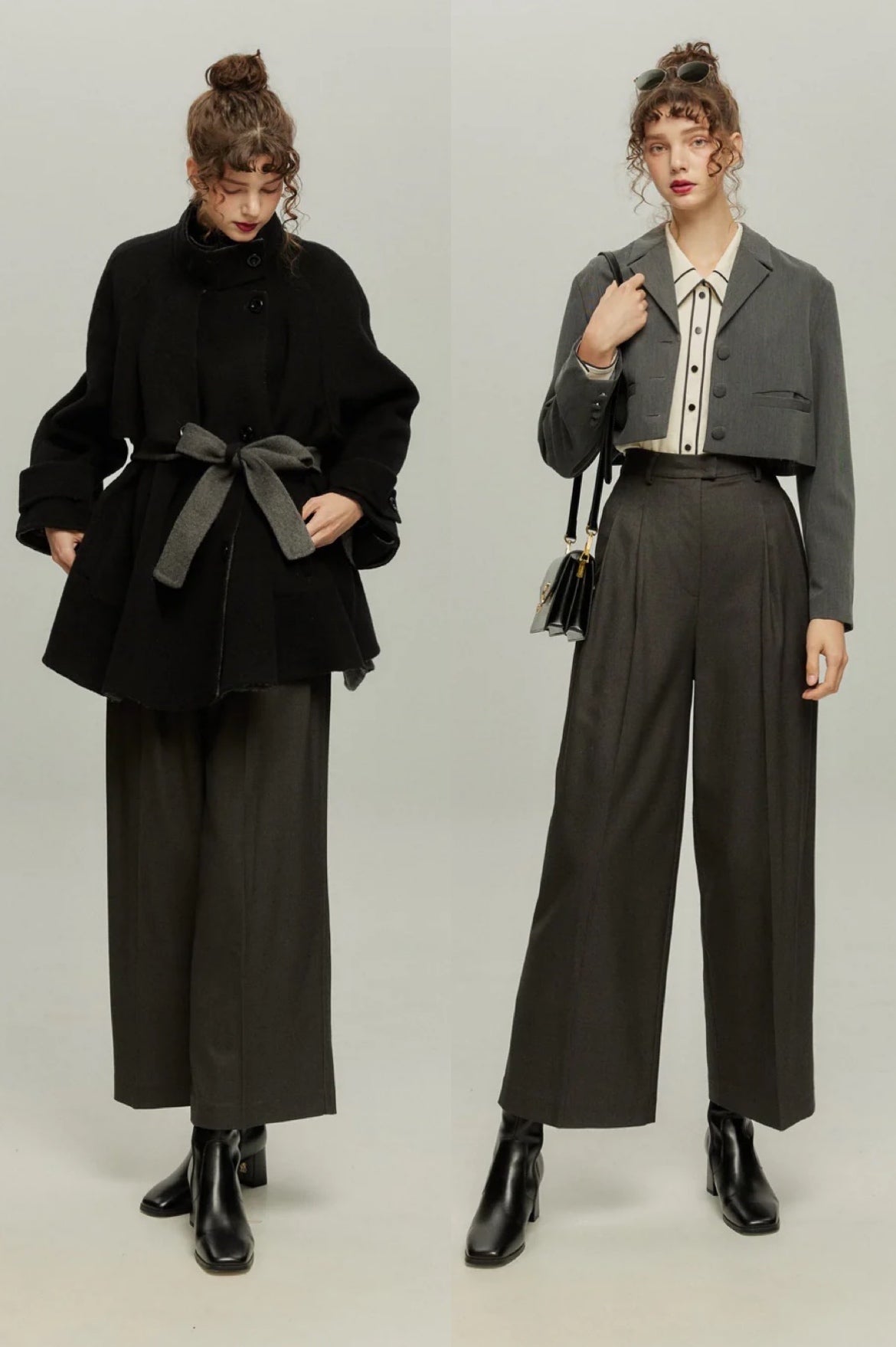 《Facial pack with cucumbers》High waisted flare pants