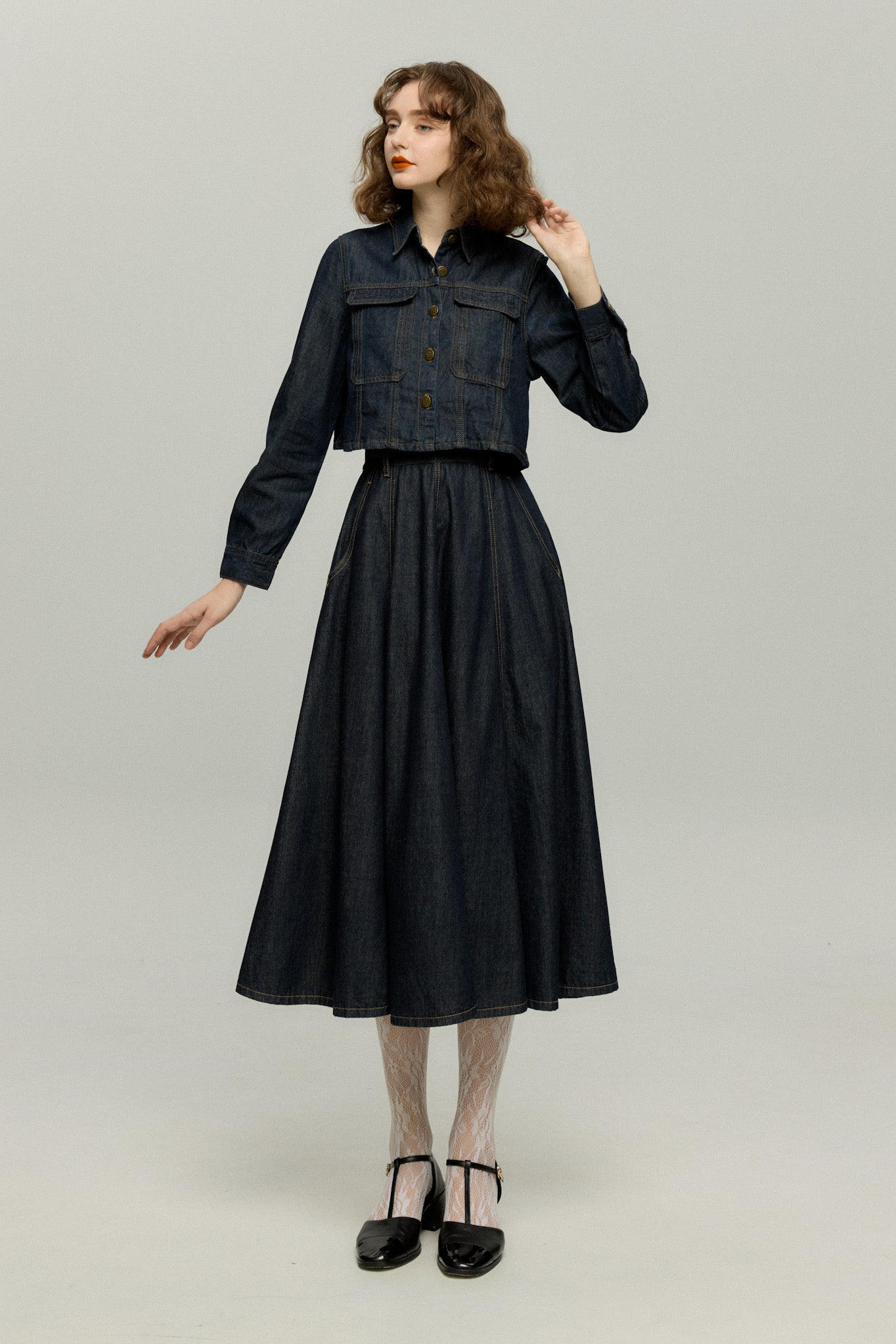 もうひとつのダイアリー》デニムスカート-Navy – Tnewties