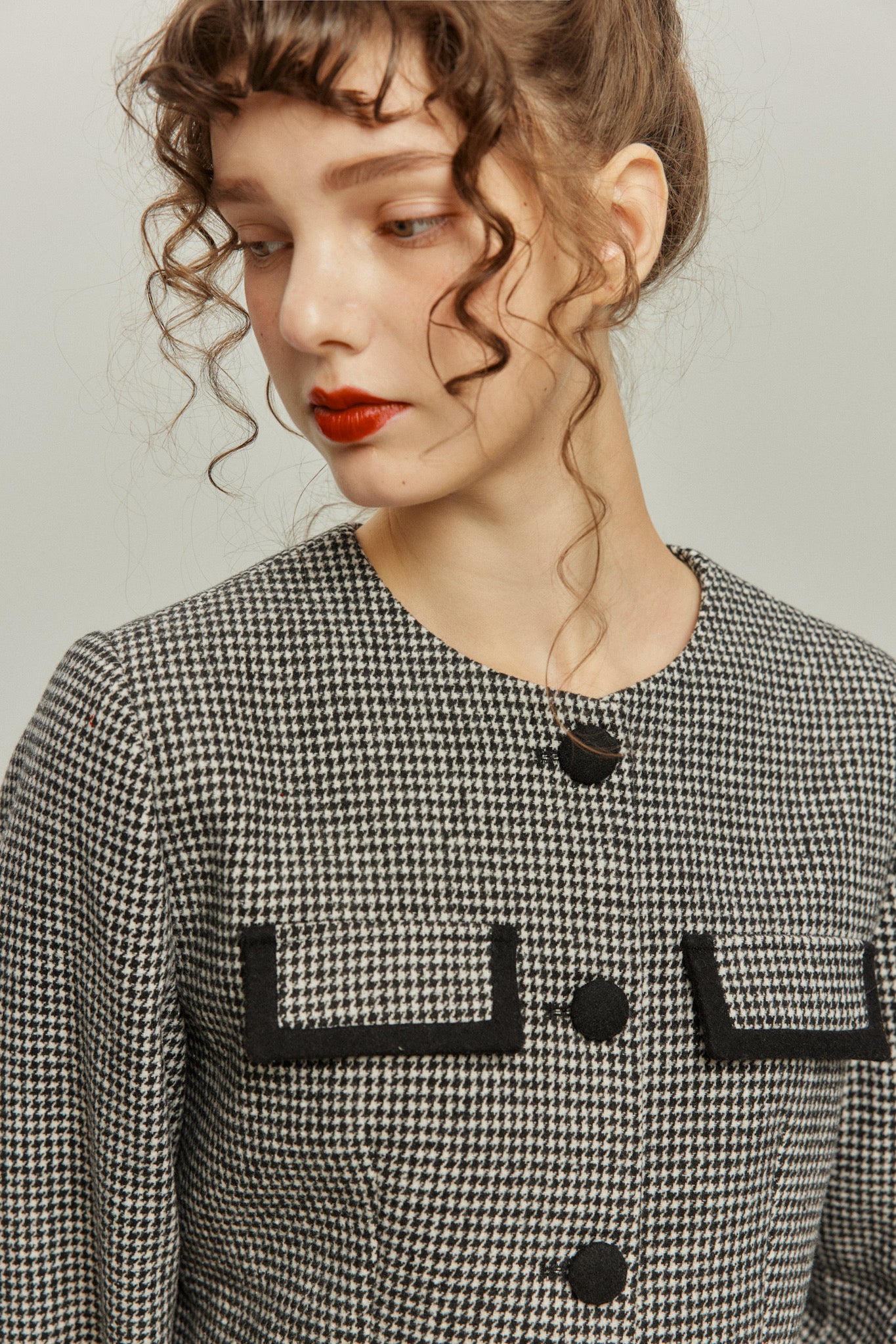 《ペイントパーティー》チェックパターンジャケット-Black