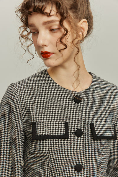 《ペイントパーティー》チェックパターンジャケット-Black