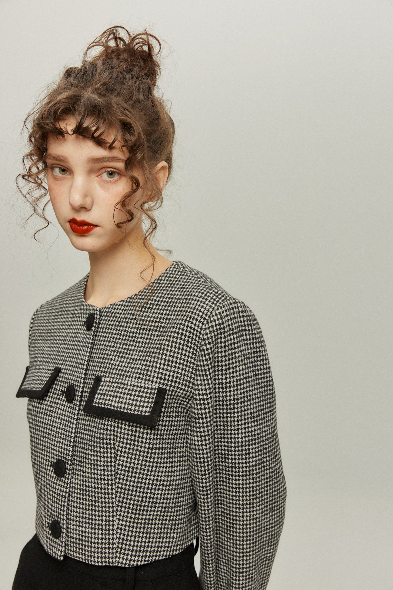 《ペイントパーティー》チェックパターンジャケット-Black