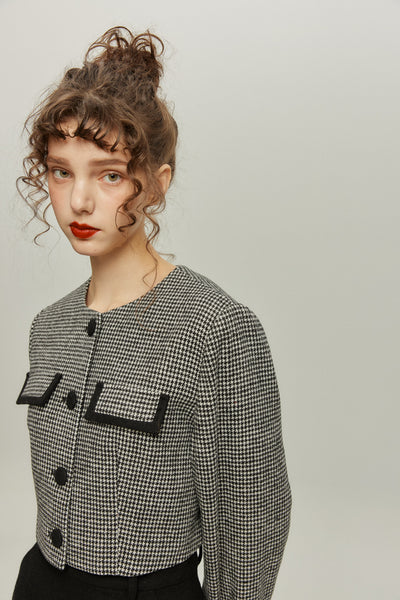 《ペイントパーティー》チェックパターンジャケット-Black