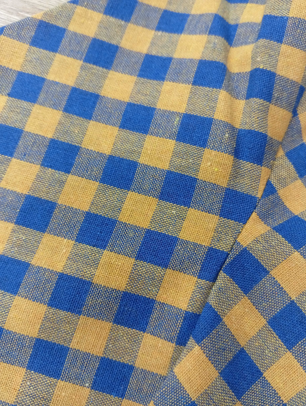 《パン屋から噂話が流れてきた》ハイウエストフレアチェックスカート-Yellow
