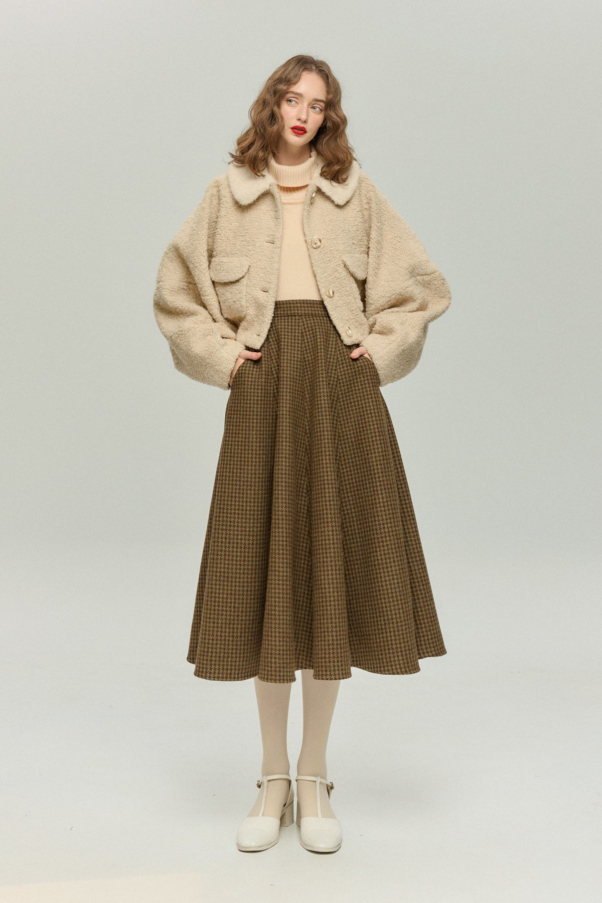 《I added the eyes, nose and mouth》 Dolman sleeve jacket - Beige