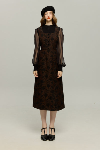 TNEWTIES《How to hold chopsticks》Dress-Brown