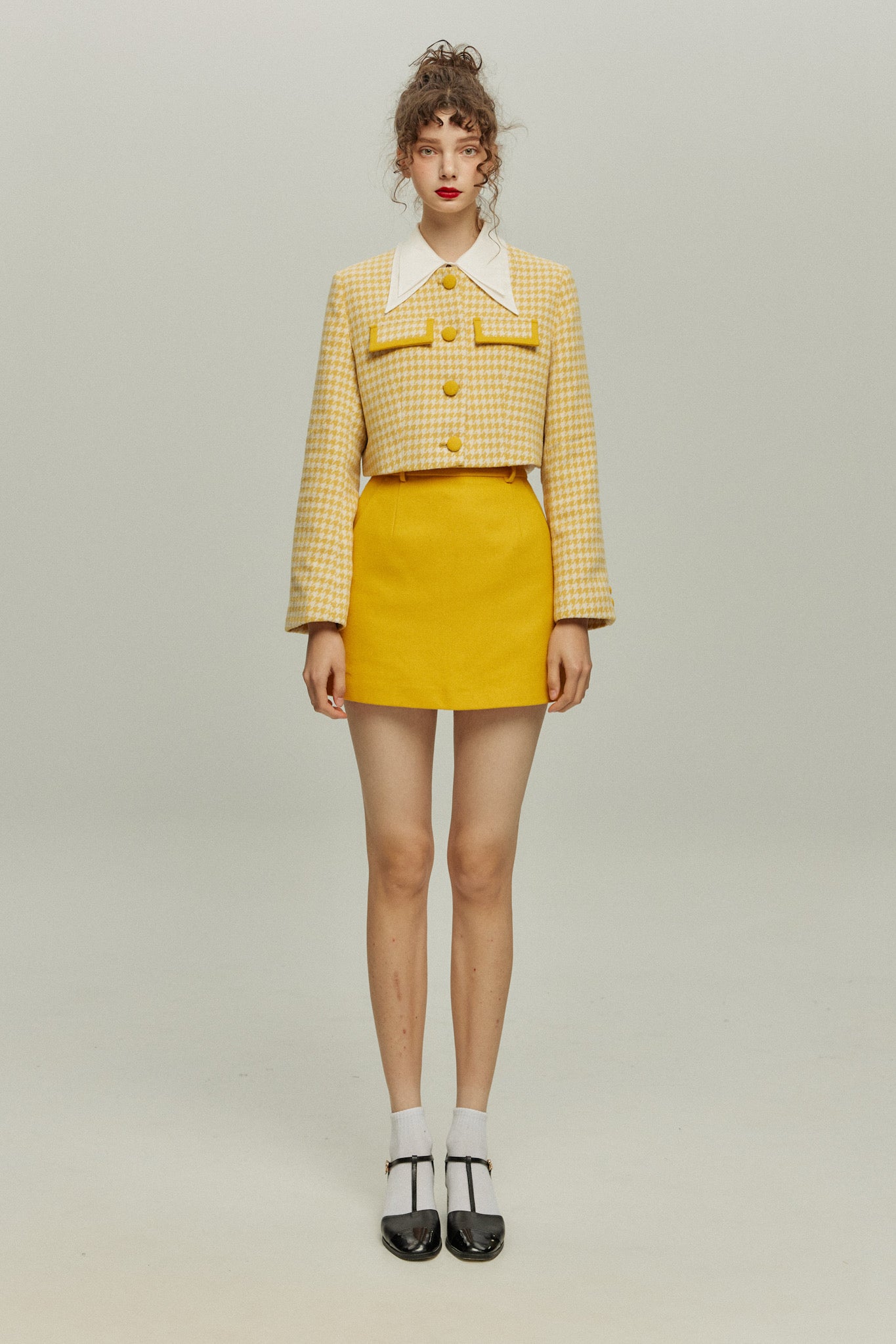 《ペイントパーティー》チェックパターンジャケット-Yellow