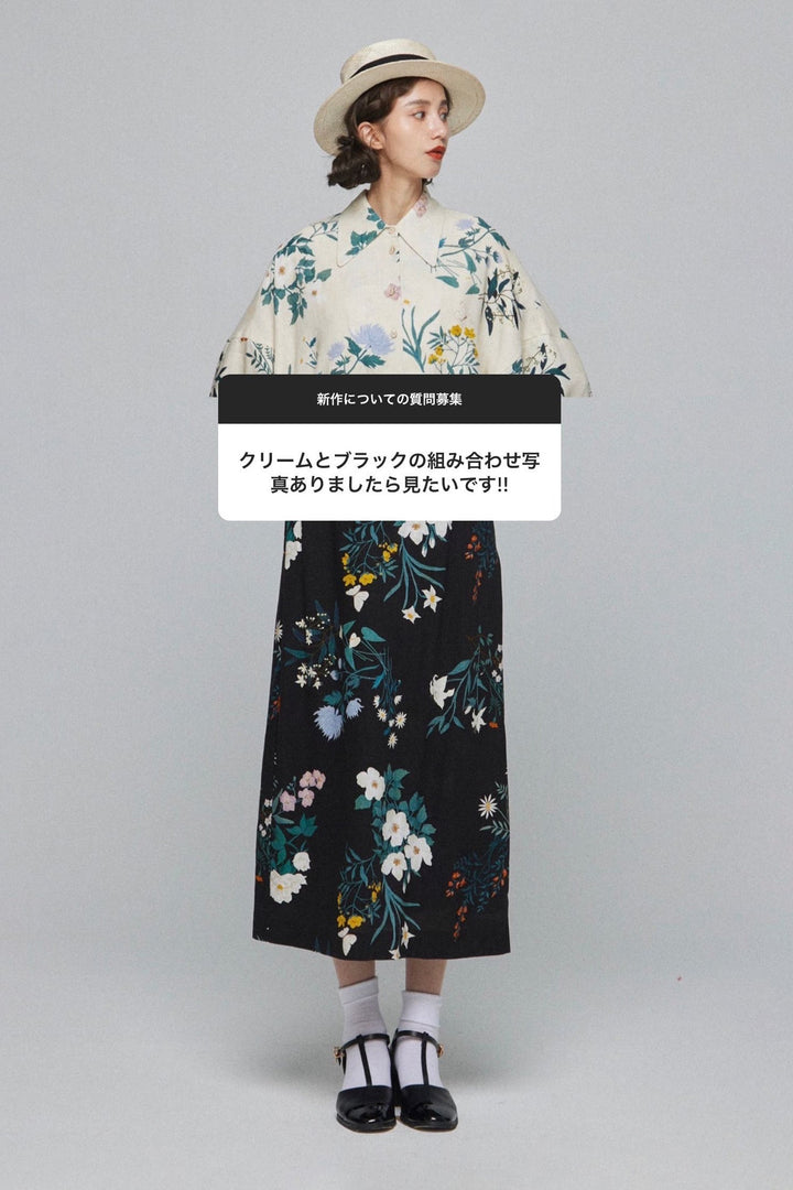 《金魚すくい一回100円》ワイドスリーブシャツ-Back