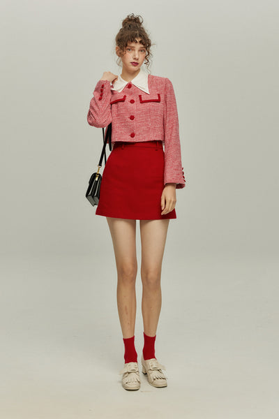 《ペイントパーティー》チェックパターンジャケット-Red