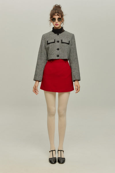 《ペイントパーティー》チェックパターンジャケット-Black