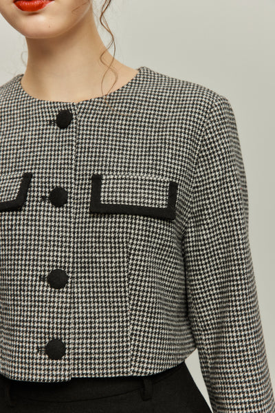 《ペイントパーティー》チェックパターンジャケット-Black