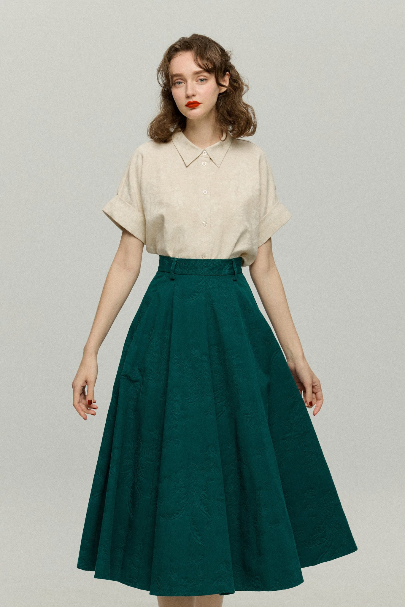 Feed the Giraffe Bread》Classical Pattern Skirt-Green – Tnewties