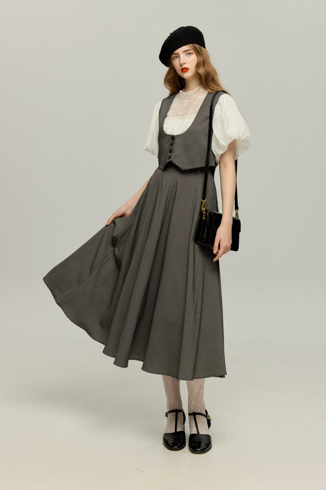 実はフォアグラ未体験》クロップドベスト-Check – Tnewties