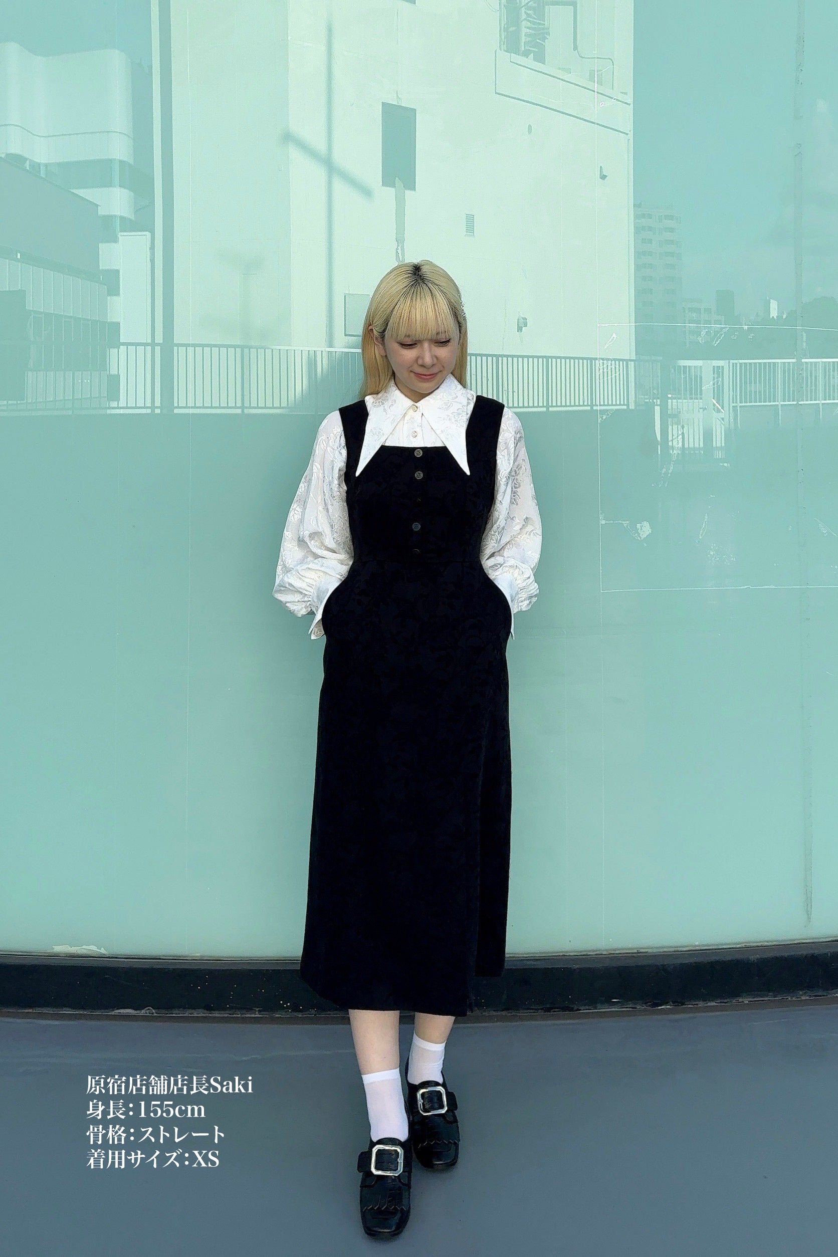 【訳あり】Tnewties 私はまだその詩を覚えている バルーンスリーブ ボタン これはとても古い歌》バルーンスリーブシノワズリブラウス-White