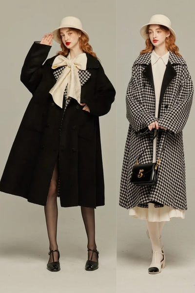 《She has a mole on the corner of her mouth》 Reversible 2-way coat