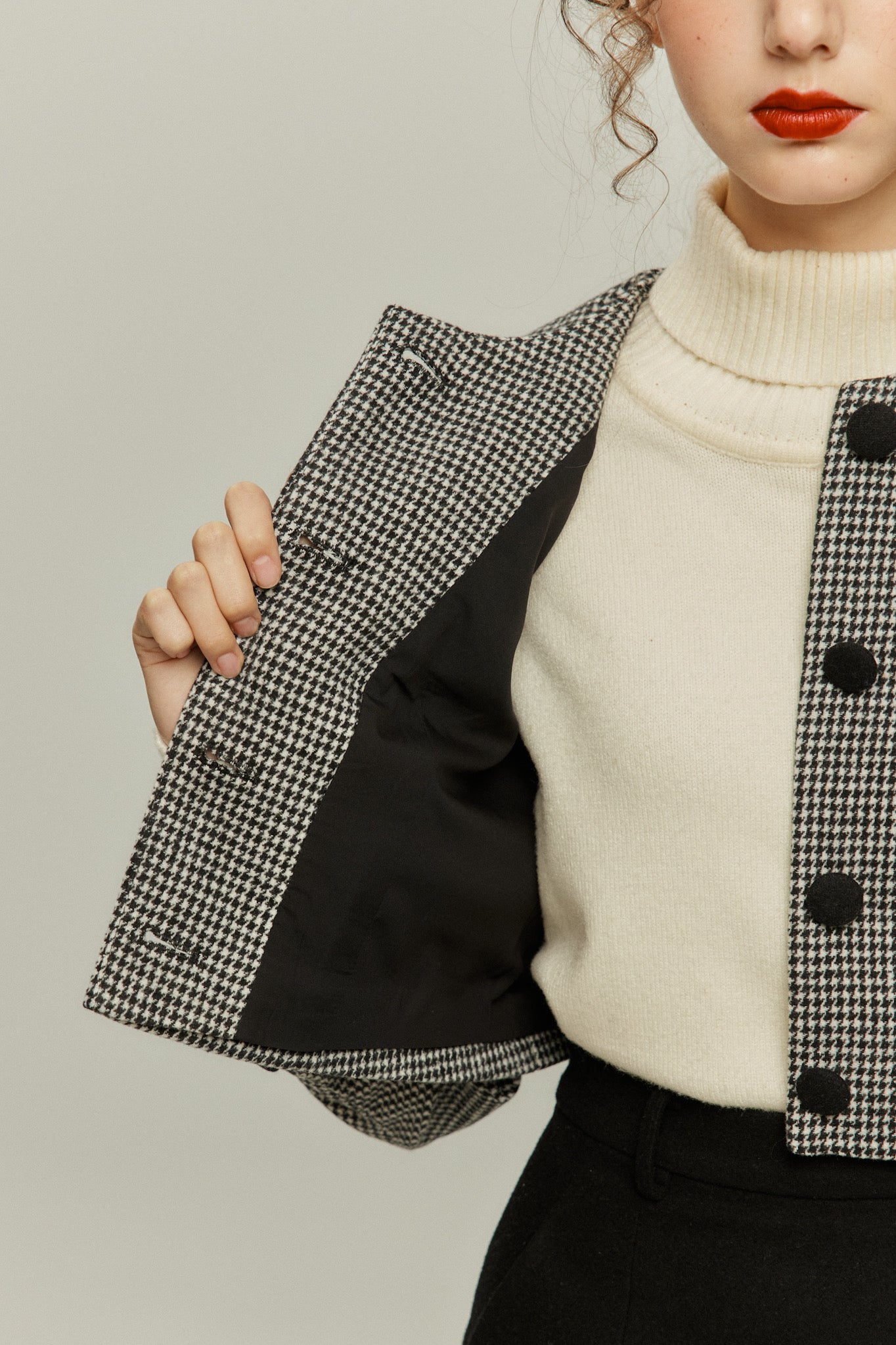 《ペイントパーティー》チェックパターンジャケット-Black