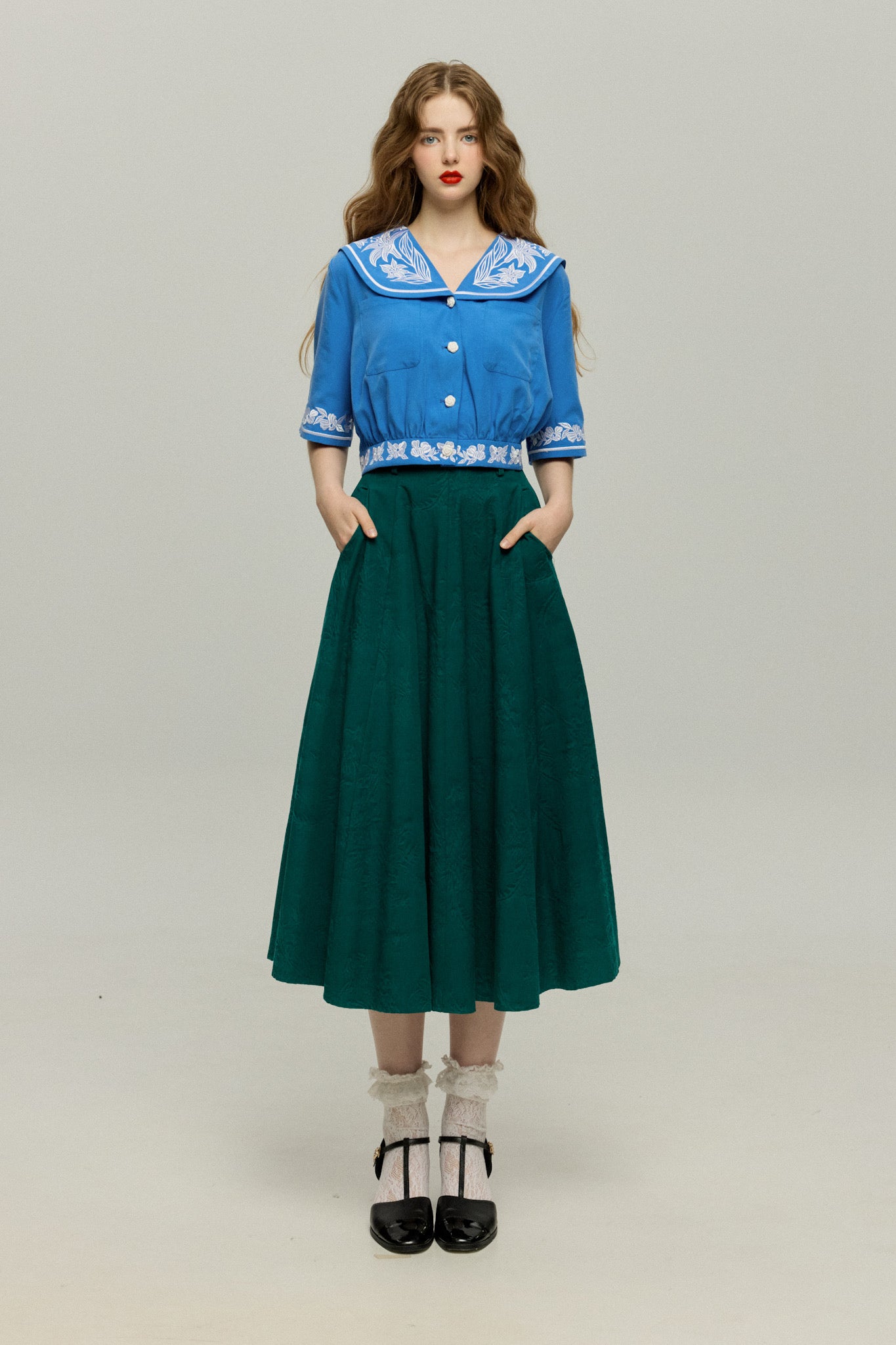 Feed the Giraffe Bread》Classical Pattern Skirt-Green – Tnewties