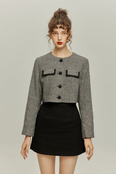 《ペイントパーティー》チェックパターンジャケット-Black