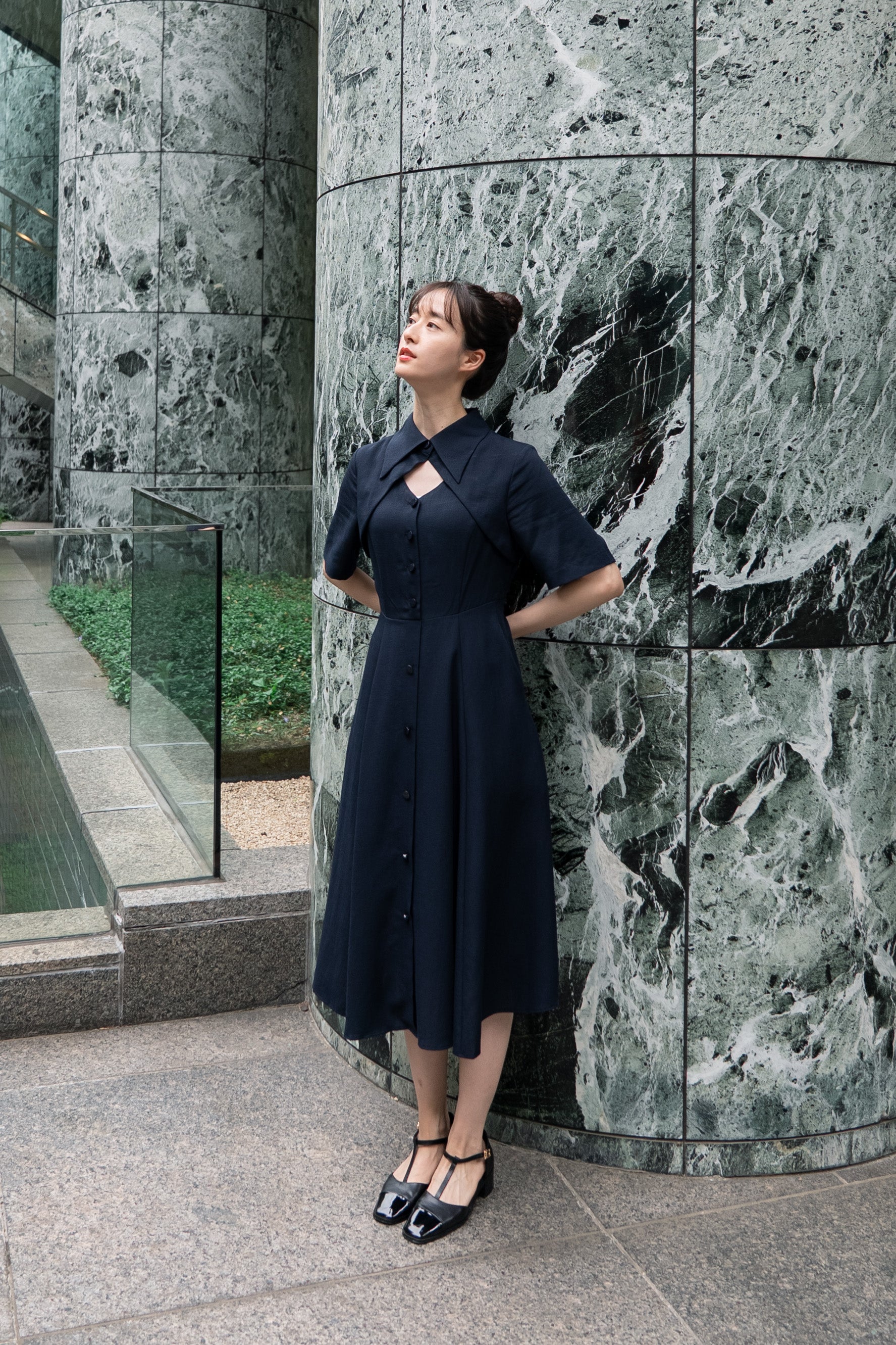 魔法を一振りして》クラシカルシャツドレス-Navy – Tnewties