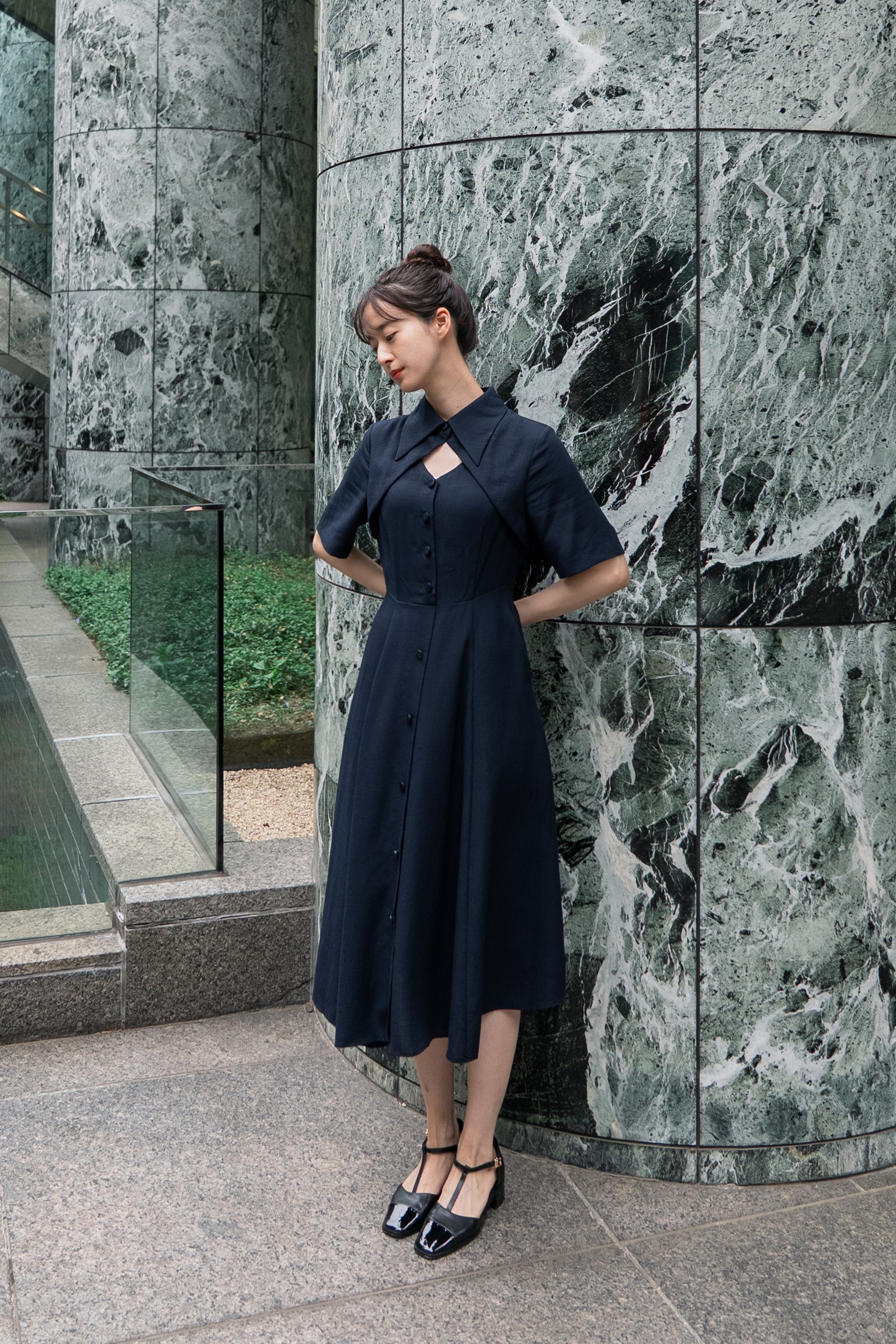 魔法を一振りして》クラシカルシャツドレス-Navy – Tnewties