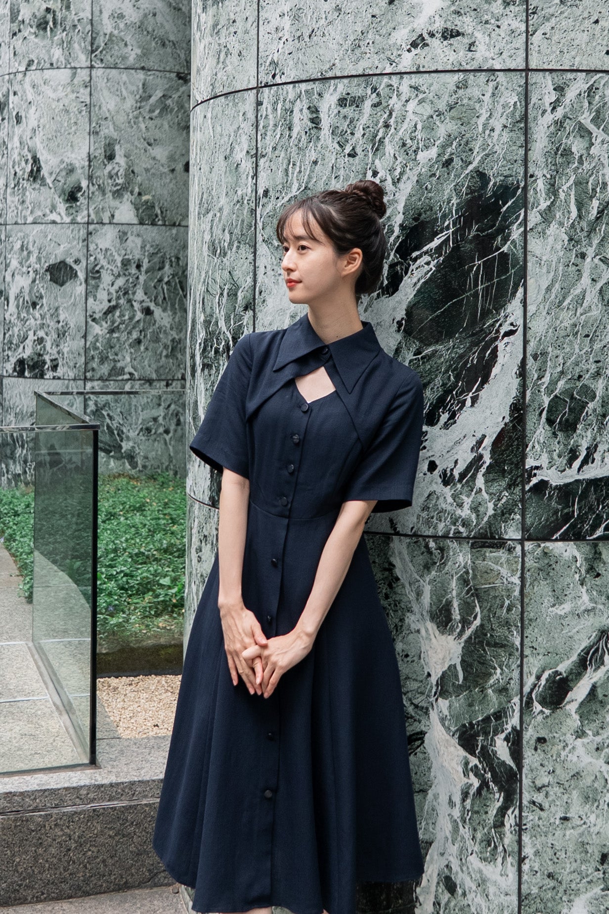 魔法を一振りして》クラシカルシャツドレス-Navy – Tnewties