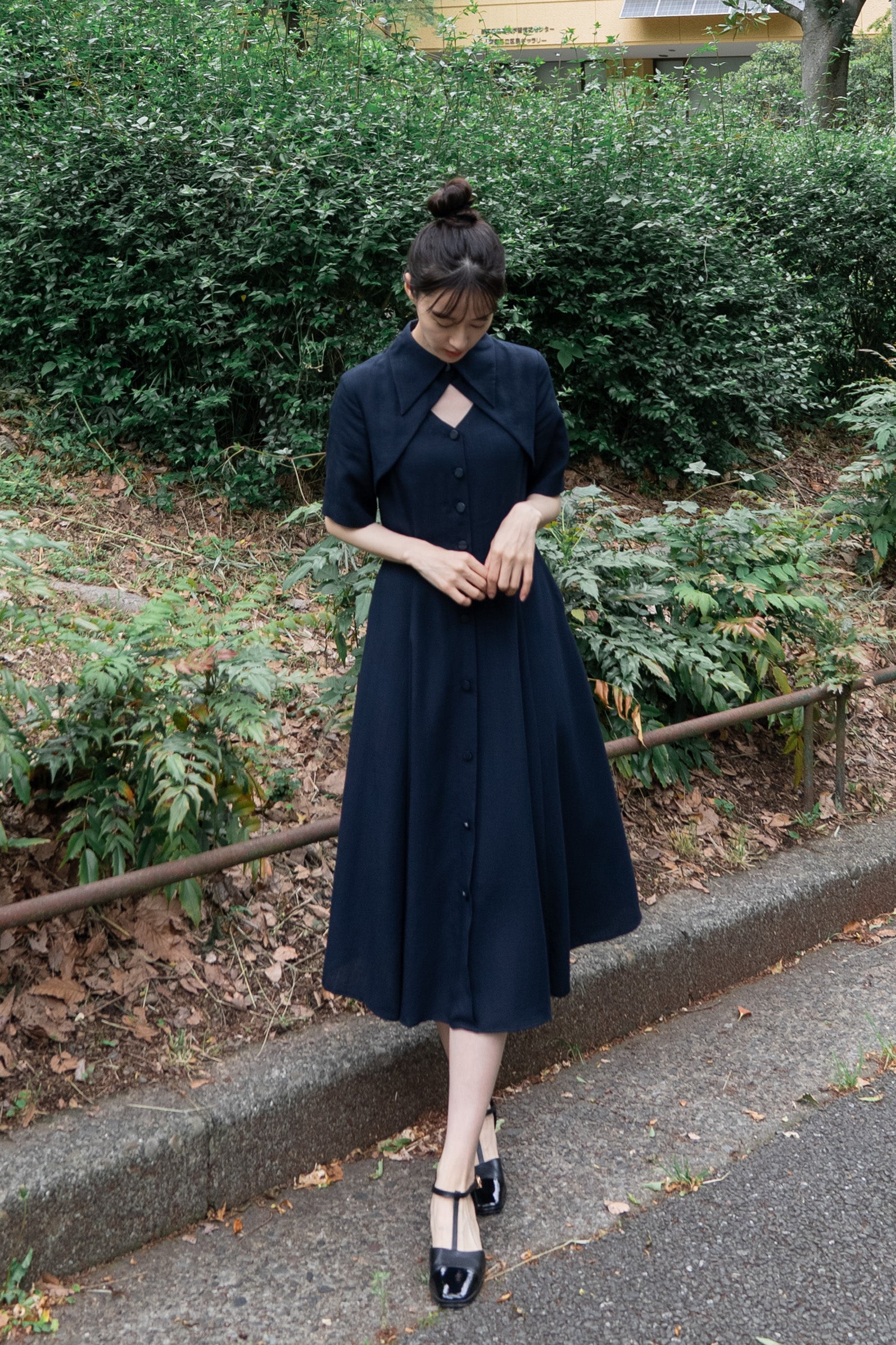 魔法を一振りして》クラシカルシャツドレス-Navy – Tnewties