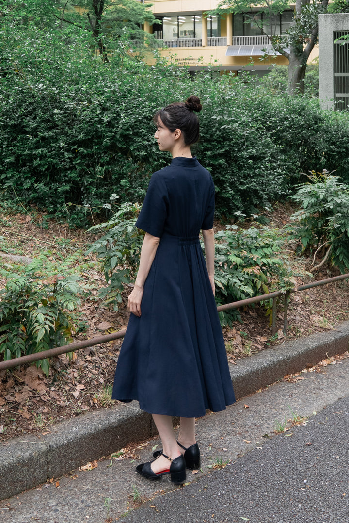 《魔法を一振りして》クラシカルシャツドレス-Navy