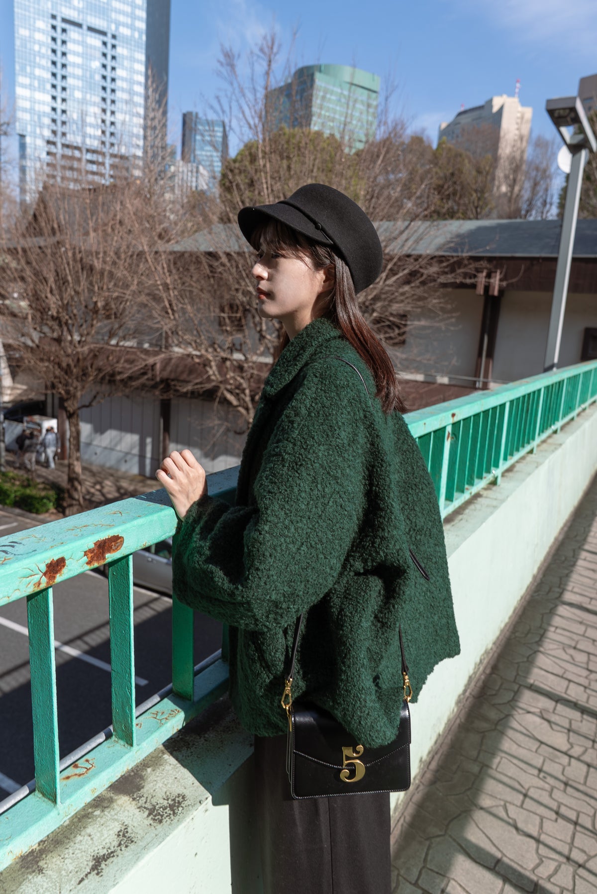 《デザートお願いします》ダブルブレストジャケット-Green 着用例 164cm
      アウターM着用