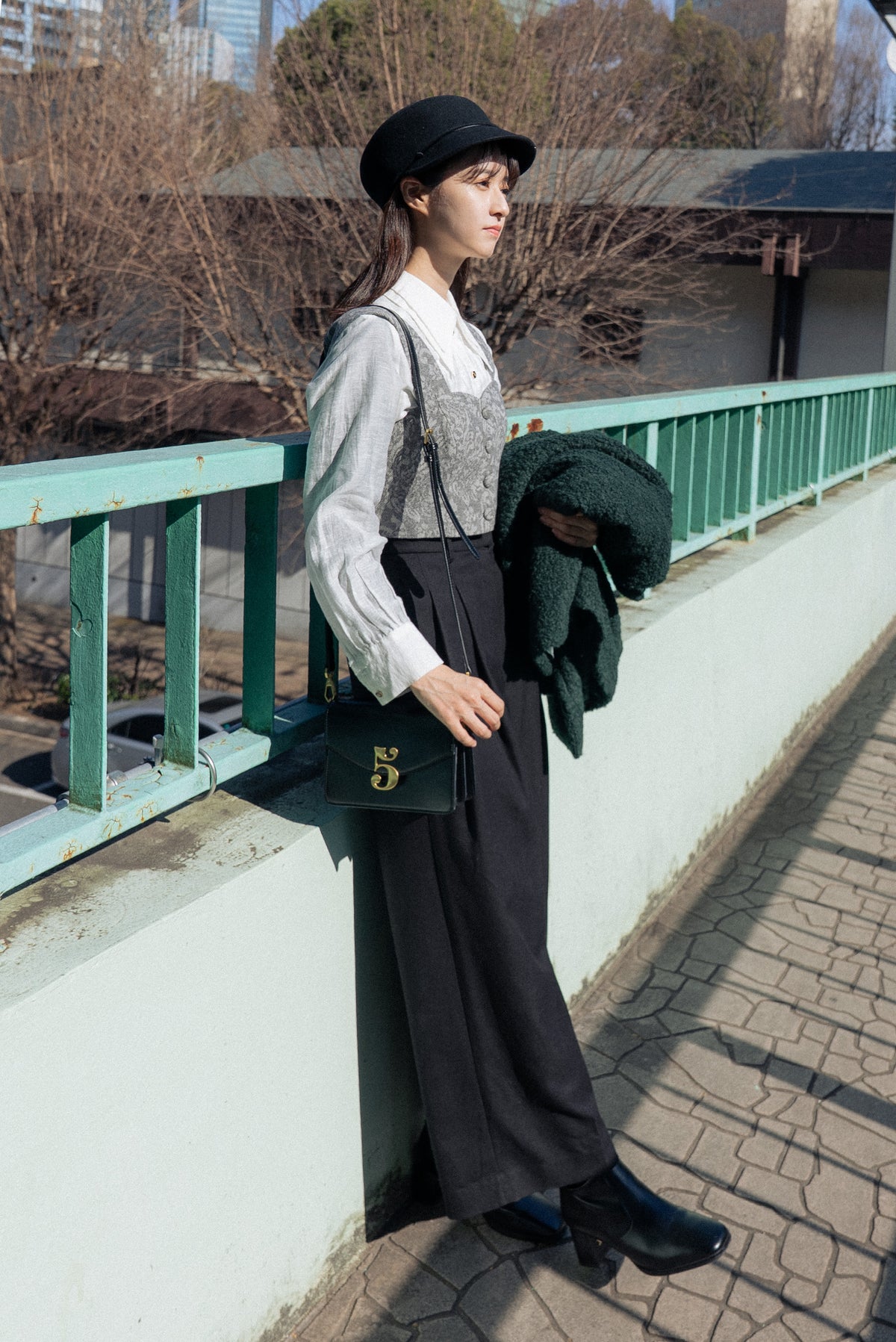 《デザートお願いします》ダブルブレストジャケット-Green 着用例 164cm
      アウターM着用