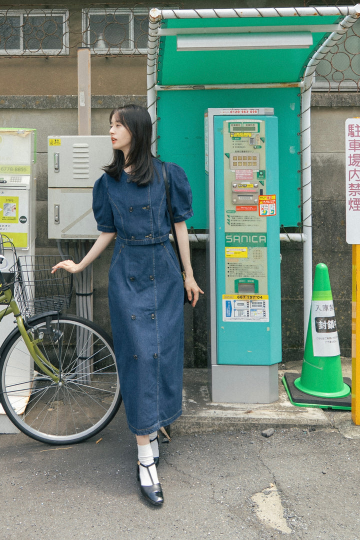 TNEWTIES《Walking with nine dogs》Denim tops-Navy