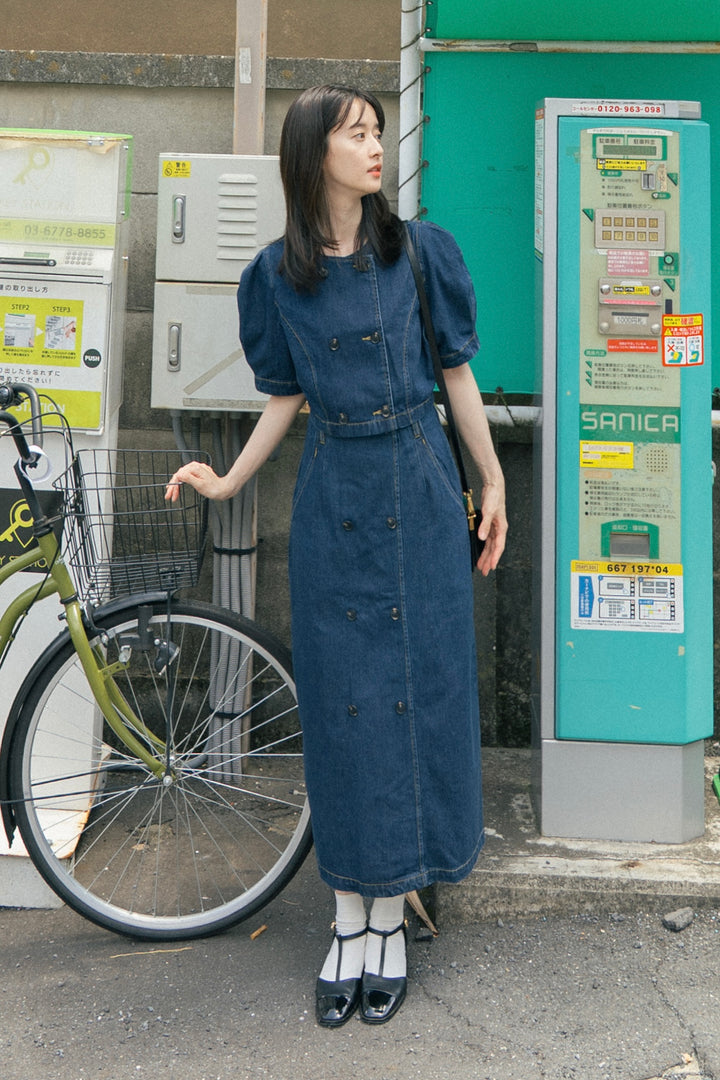 TNEWTIES《Walking with nine dogs》Denim tops-Navy