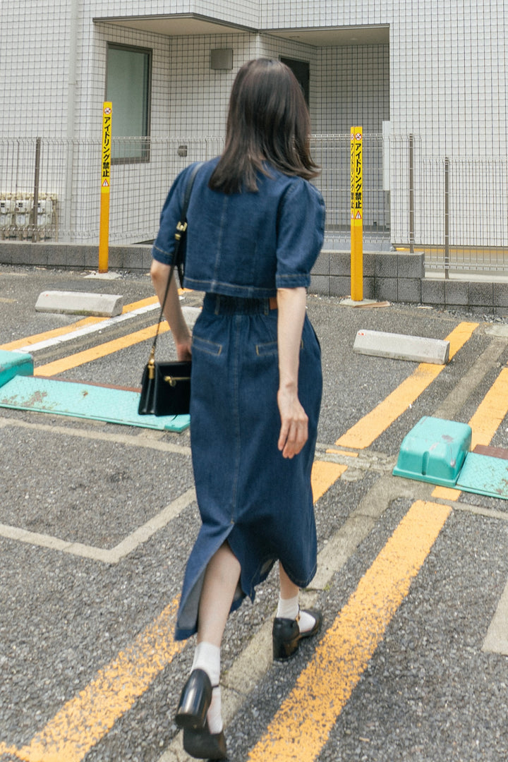TNEWTIES《Walking with nine dogs》Denim tops-Navy