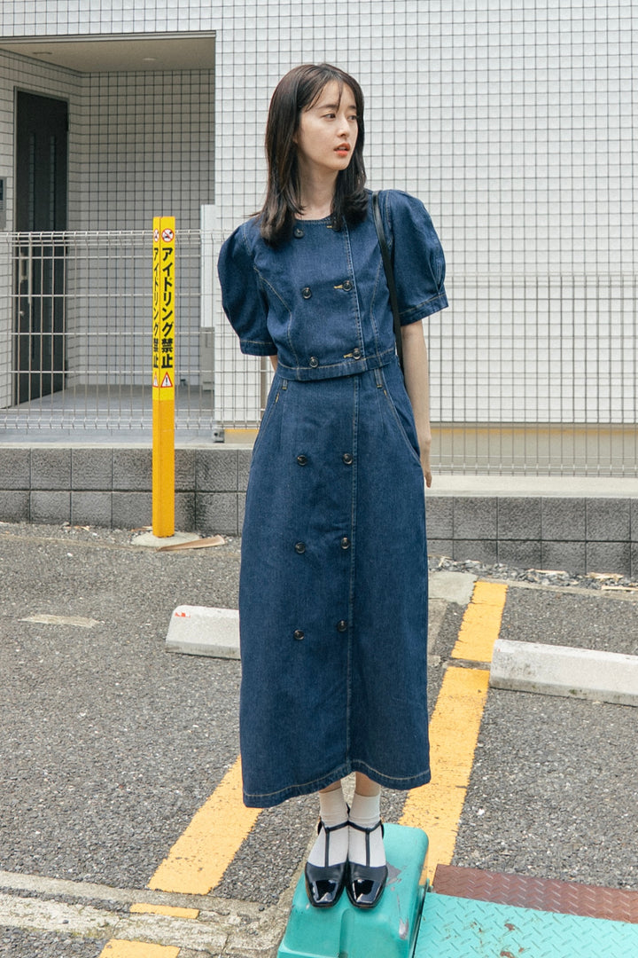 TNEWTIES《Walking with nine dogs》Denim tops-Navy