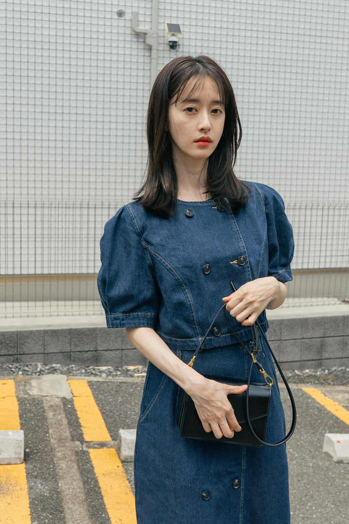 TNEWTIES《Walking with nine dogs》Denim tops-Navy
