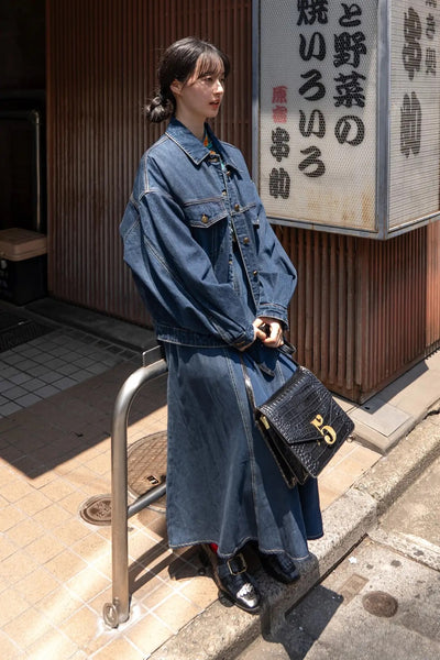 《Shopping at the supermarket with Jenny》Plaid denim Jacket