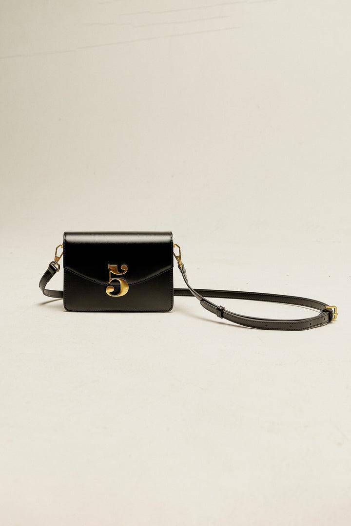 No.5本革ショルダーバッグ-Black