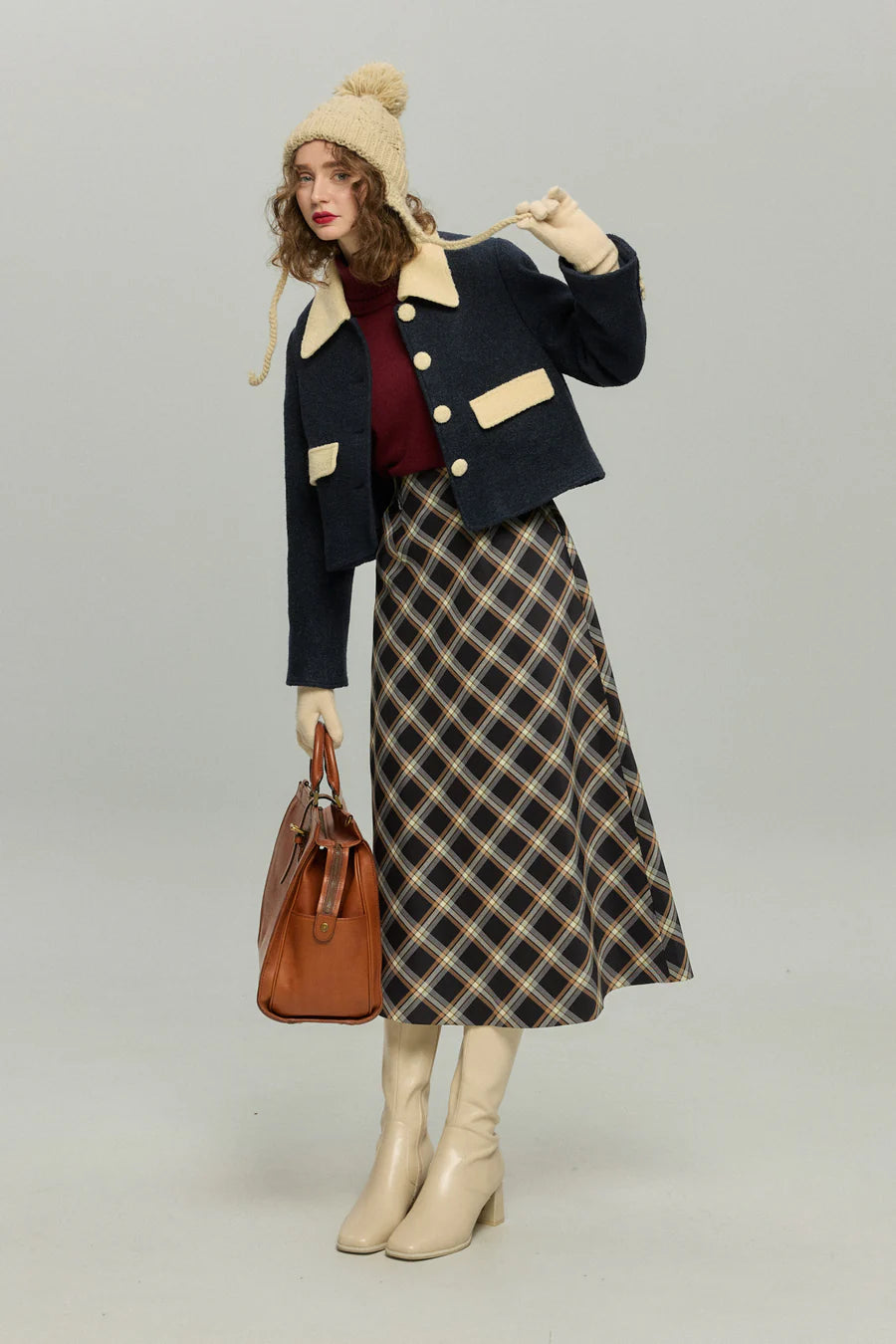 《ネイルサロンを予約しました 》ボタンダウンジャケット-Navy