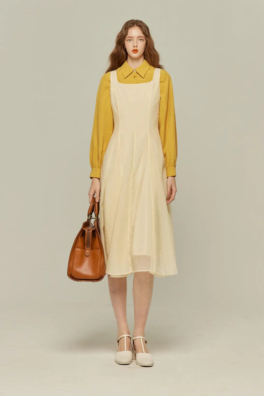 手でペンを回し続ける》リヨセルリネンブラウス-Yellow – Tnewties