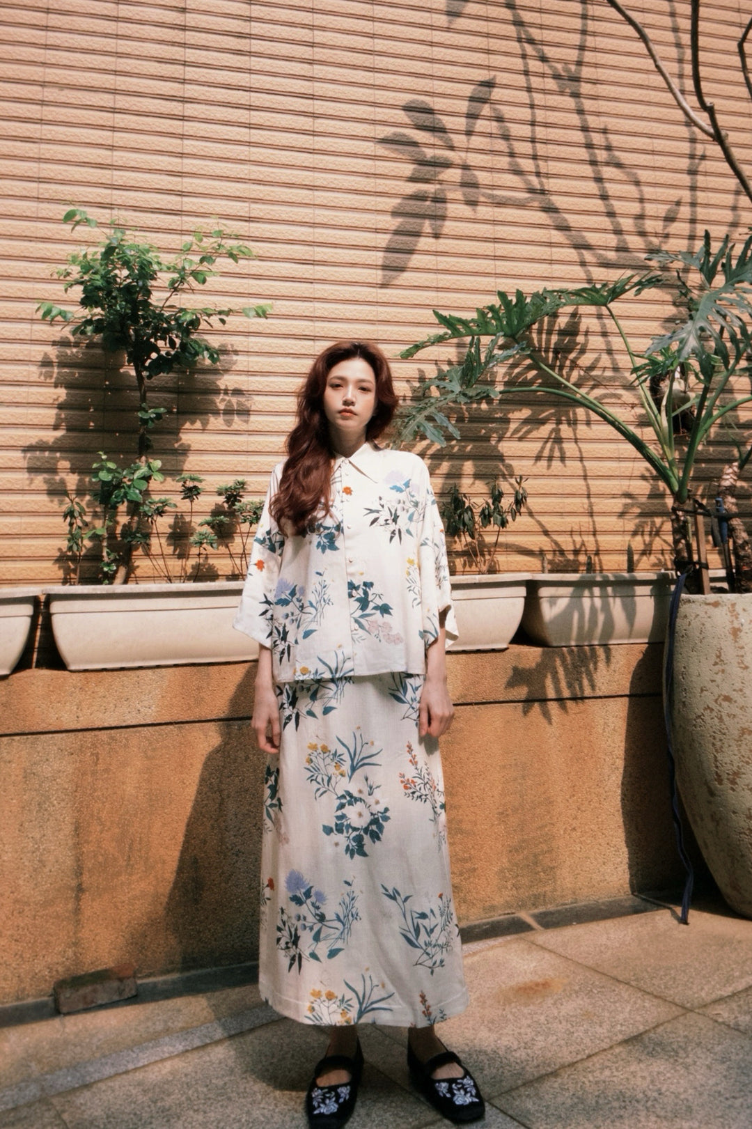 [Goldfish scooping 100 yen] High waist pencil skirt-Cream