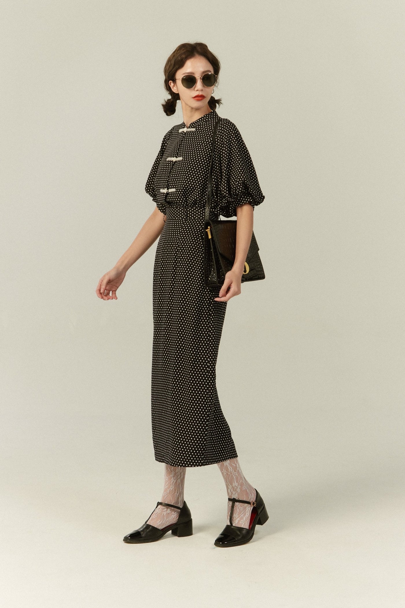 《Sunglasses for onion cut》High waisted wide leg pants