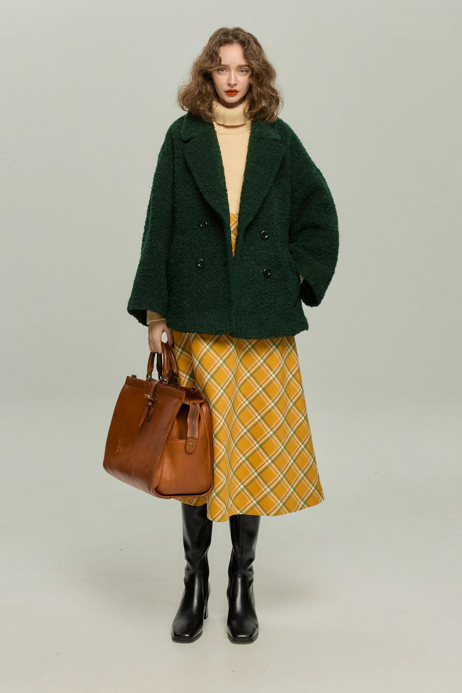 《デザートお願いします》ダブルブレストジャケット-Green