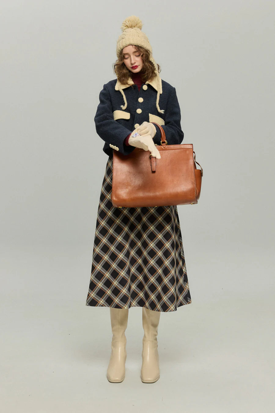 《ネイルサロンを予約しました 》ボタンダウンジャケット-Navy
