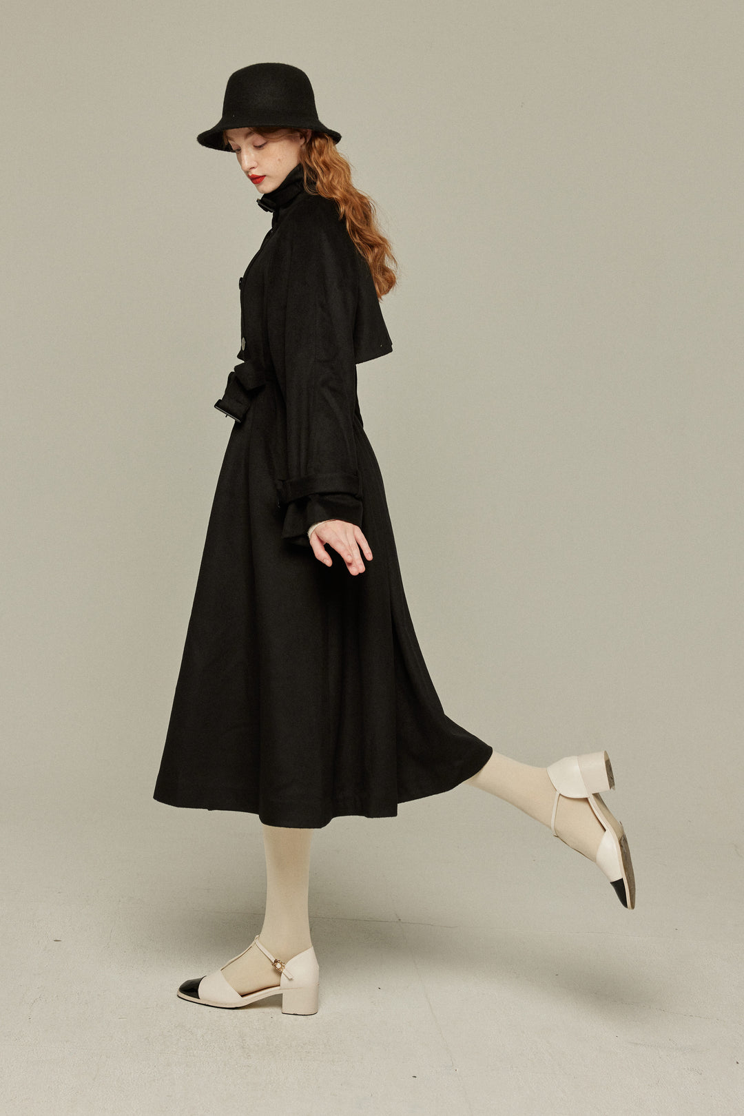 とても重要なミッション》2Wayダブルブレストウールコート-Black