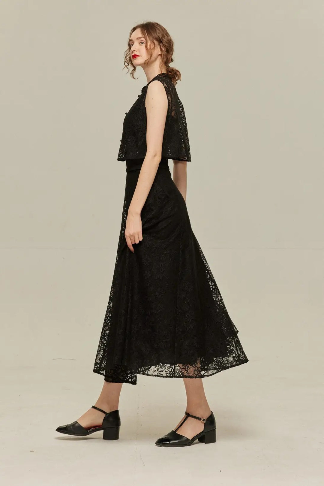 100年も前からある》チャイナバックルスリーブレストップス