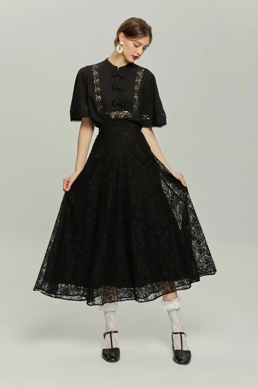 【税込5,000円以上限定】ノベルティフレアレースソックス