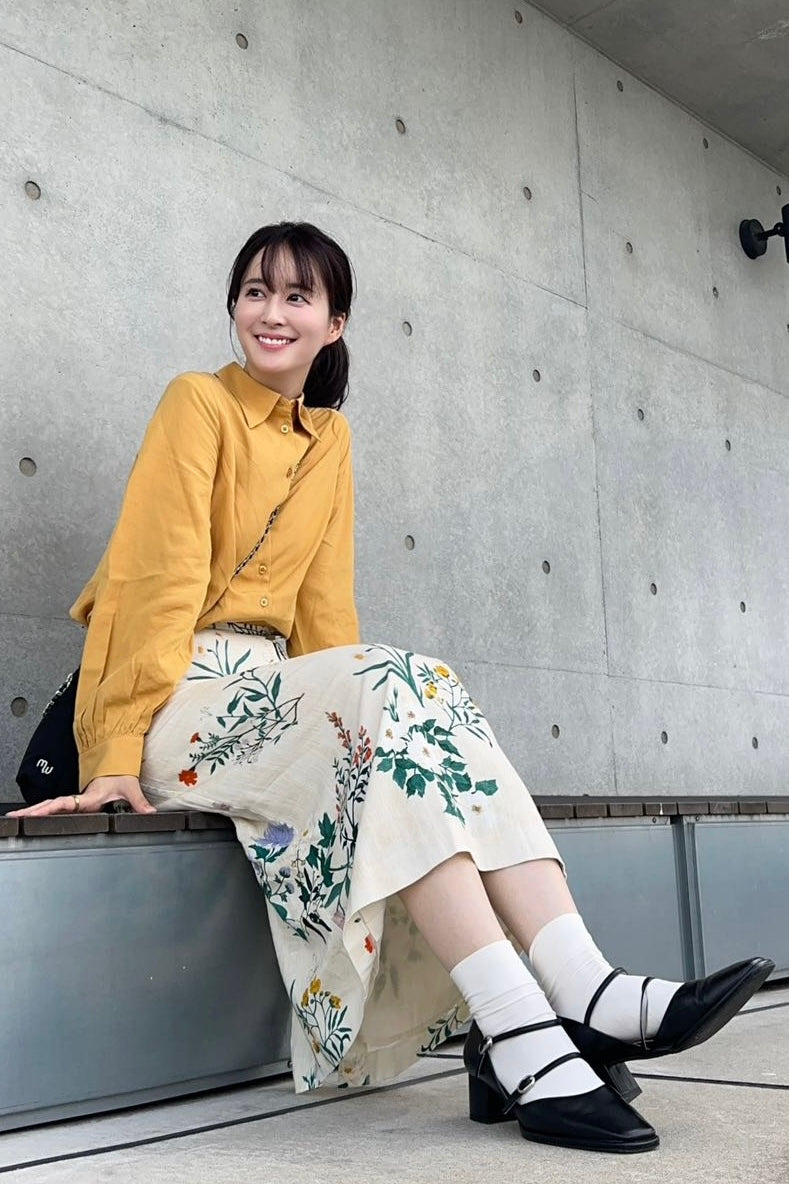 金魚すくい一回100円》ハイウエストペンシルスカート-Cream – Tnewties