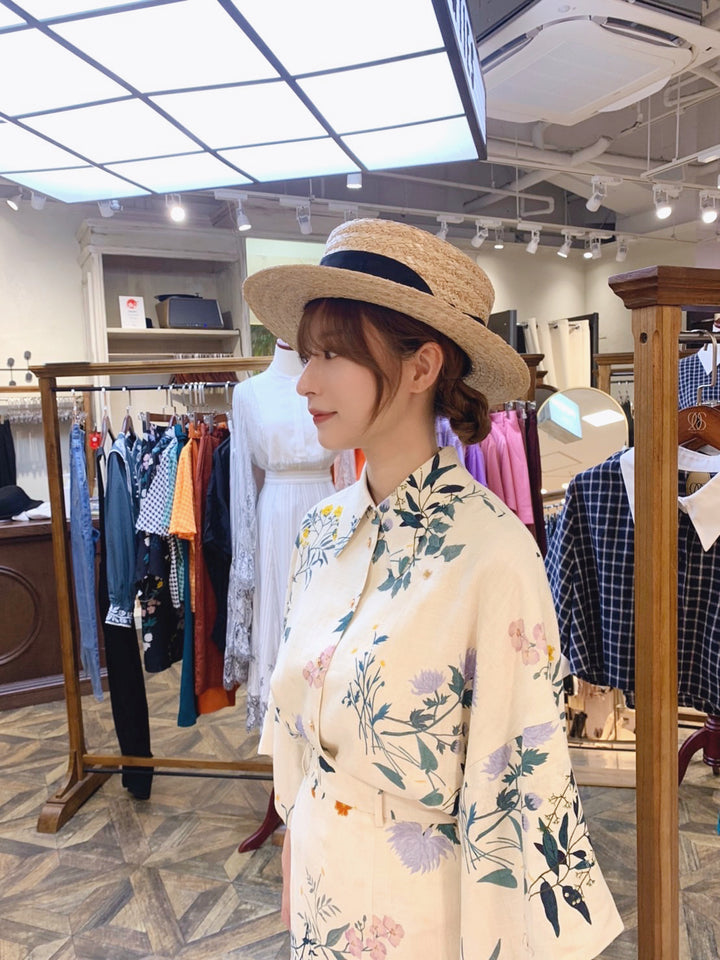 [Goldfish scooping 100 yen] High waist pencil skirt-Cream