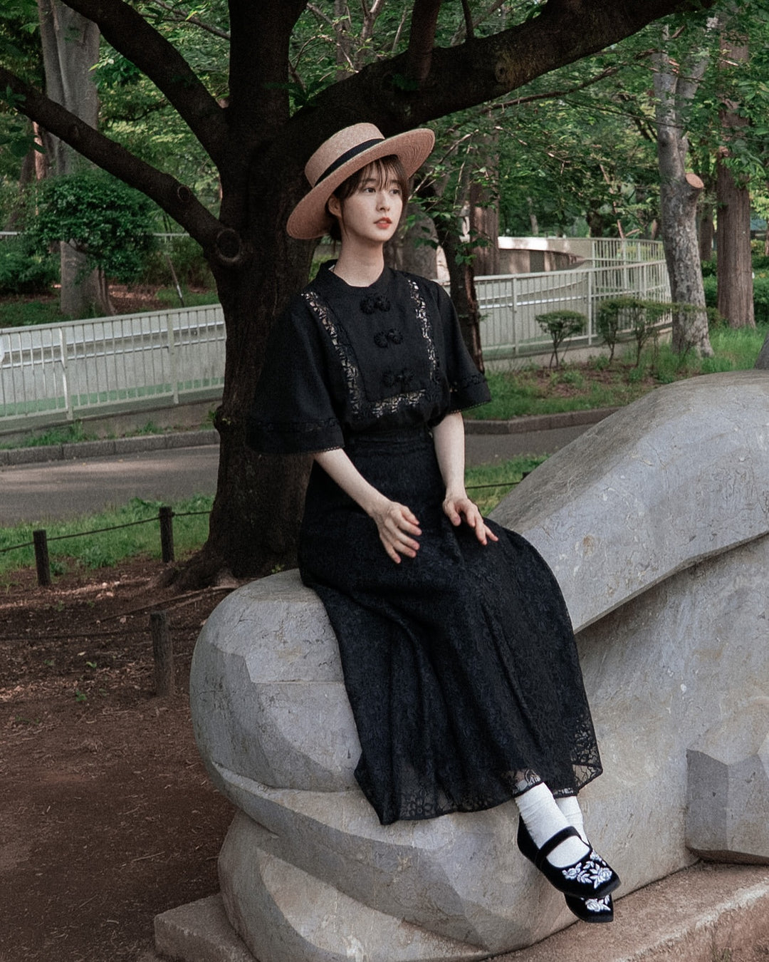 TNEWTIESオリジナル刺繍パンプス-Black – Tnewties