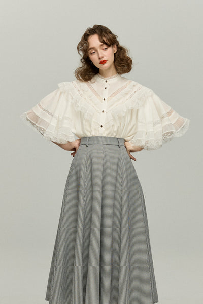 《ビビリのペギー》レースデザイントップス-White